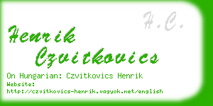 henrik czvitkovics business card